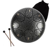 CEHJZQRPL Tambor de lengua de acero de 6 pulgadas, tambor de mano de 8 notas C mayor, mini kit de instrumentos de percusión con bolsa, libro de música, mazos y púas de dedo for niños, adultos, yoga, m