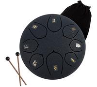 CEHJZQRPL Tambor de lengua de acero de 6 pulgadas, tambor de mano de 8 notas C mayor, mini kit de instrumentos de percusión con bolsa, libro de música, mazos y púas de dedo for niños, adultos, yoga, m