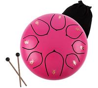 CEHJZQRPL Tambor de lengua de acero de 6 pulgadas, tambor de mano de 8 notas C mayor, mini kit de instrumentos de percusión con bolsa, libro de música, mazos y púas de dedo for niños, adultos, yoga, m