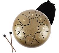 CEHJZQRPL Tambor de lengua de acero de 6 pulgadas, tambor de mano de 8 notas C mayor, mini kit de instrumentos de percusión con bolsa, libro de música, mazos y púas de dedo for niños, adultos, yoga, m