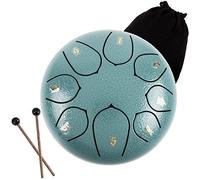 CEHJZQRPL Tambor de lengua de acero de 6 pulgadas, tambor de mano de 8 notas C mayor, mini kit de instrumentos de percusión con bolsa, libro de música, mazos y púas de dedo for niños, adultos, yoga, m