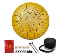 CEHJZQRPL Tambor de lengua de acero de 8 pulgadas, 11 notas, tambor de mano de meditación, kit de instrumentos de percusión con llave F con bolsa de transporte, mazos de tambor, libro de música, funda