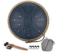 CEHJZQRPL Tambor de lengua de acero, tambor de lengua de 14 pulgadas y 15 notas, instrumento de percusión, tanque de mano, tambor de mano con mazos de tambor, bolsa de transporte, cubierta for dedos f