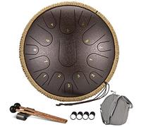 CEHJZQRPL Tambor de lengua de acero, tambor de lengua de 14 pulgadas y 15 notas, instrumento de percusión, tanque de mano, tambor de mano con mazos de tambor, bolsa de transporte, cubierta for dedos f