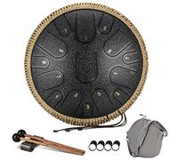 CEHJZQRPL Tambor de lengua de acero, tambor de lengua de 14 pulgadas y 15 notas, instrumento de percusión, tanque de mano, tambor de mano con mazos de tambor, bolsa de transporte, cubierta for dedos f
