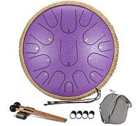 CEHJZQRPL Tambor de lengua de acero, tambor de lengua de 14 pulgadas y 15 notas, instrumento de percusión, tanque de mano, tambor de mano con mazos de tambor, bolsa de transporte, cubierta for dedos f