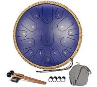CEHJZQRPL Tambor de lengua de acero, tambor de lengua de 14 pulgadas y 15 notas, instrumento de percusión, tanque de mano, tambor de mano con mazos de tambor, bolsa de transporte, cubierta for dedos f