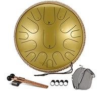 CEHJZQRPL Tambor de lengua de acero, tambor de lengua de 14 pulgadas y 15 notas, instrumento de percusión, tanque de mano, tambor de mano con mazos de tambor, bolsa de transporte, cubierta for dedos f
