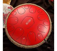 CEHJZQRPL Tambor de lengua de acero, tambor de lengua de 15 notas, tambor de mano de 14 pulgadas, instrumento de percusión de tambor de acero, tambor curativo con baquetas, etiqueta de tono y bolsa de