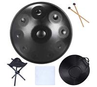 CEHJZQRPL Tambor Handpan Tambor de lengua de acero de 22 pulgadas Tambor de tanque de percusión armónica en re menor Instrumento musical curativo Rendimiento de sonido con soporte Bolsa de mano suave
