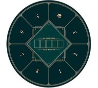CEHJZQRPL Tapete de póker Redondo portátil for Texas Hold'em, Mesa de póker Plegable for 8 Jugadores con diseño Art Déco.(Grün,S)