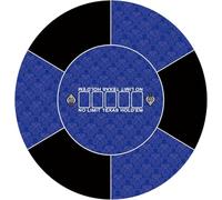 CEHJZQRPL Tapete de póker Redondo Profesional for Texas Hold'em con Bolsa de Transporte, Tablero de póker portátil con diseño Art Déco.(BLU,S)