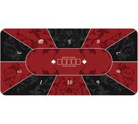 CEHJZQRPL Tapete portátil for Mesa de póker for 10 Jugadores, tapete Plegable de Espuma de Goma for Texas Hold'em, tapete Antideslizante for Juegos de póker.(Red,L)