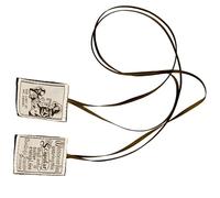 CEHTK Escapulario católico Bordado marrón Escapulario del Monte Prenda devocional Collar católico para Mujer Blanco Marrón