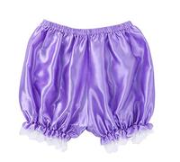 CEHTK Pantalones Bombachos de Seda sintética para Mujer, con Ribete de Encaje, Estilo Victoriano, de Calabaza, Color Morado Claro