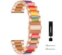CeiBand 18mm Mujer Correa para Huawei Watch 5 42mm/GT5 Pro-42mm/GT5 41mm, Hombre Mujer Métal Resina Pulsera de Reloj de Repuesto, 18mm Banda Reemplazo Inteligente para Garmin Venu 2S - Arcoíris