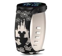 CeiBand 20mm Correa Compatible con Garmin Vivoactive 6/5 / Venu Sq 2/Approach S50, Pulsera Reloj de Grabado Dibujos Animados, Mujer Silicona Banda para Garmin Forerunner 165/245/645 - Azul Blanco