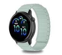 CeiBand 20mm Correas Magnética para Garmin Vivoactive 6/5/Venu Sq 2/Approach S50, Correa Pulsera de Repuesto de Silicona Ajustable para Garmin Forerunner 165/245/570 42mm/645 - Verde claro