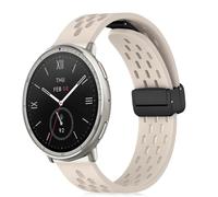 CeiBand 20mm Correas para Amazfit GTS 4/3/2e/2/GTR Mini/GTR, Pulsera Reemplazo de Reloj, Hebilla Magnética Silicona Banda de Transpirable Deportiva para Amazfit Active 2/Bip 3/3 Pro - Blanco claro