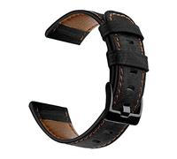CeiBand 22mm Correa para Garmin Forerunner 265/255/255 Music/Venu 3/vivoactive 4, Vintage Correas de Cuero Banda de Reloj para Amazfit GTR 4/Bip 6/Xiaomi Redmi Watch 5 Active - Negro