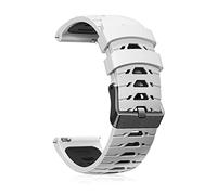 CeiBand 22mm Silicona Correa, Hombres Mujer Deportiva Impermeable Transpirable Muñequeras Pulseras de Repuesto Correas para Reloj Inteligente Samsung Amazfit Huawei Garmin Xiaomi - Blanco/Negro