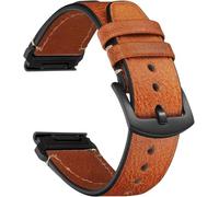 CeiBand Quickfit 22mm Correa Cuero para Garmin Fenix 8 47 mm / 7/6/5, Hombres Mujer Cómoda Correas Banda Cuero Suave Muñequeras Pulseras para Garmin Fenix 7 Pro/Descent G2/Epix/Quatix 7 - Marrón