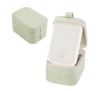 CEIEVER - Neceser de maquillaje con espejo iluminado, bolsa de maquillaje de viaje de 3 capas, portátil, bolsa de maquillaje con 3 colores LED, espejo de viaje, estuche con compartimentos para mujer,