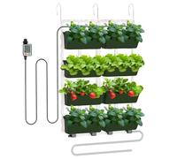 CEIEVER Pared Vertical Colgante, Pared Vertical de Plantas para Balcón, Pared de Plantas Vertical para Interior con Temporizador Inteligente y Bomba de Agua, Maceta de Pared para Patio, Jardín, Balcón
