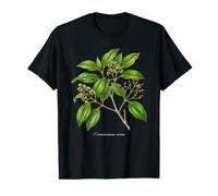 Ceilán Canela Planta ilustración Cinnamomum verum Camiseta gráfica económica