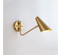 Ceiling Adjustable Mount Reading Light Swing Arm Industrial Headboard Lamp, Hardwired Lighting Fixture with Switch, Bedroom Living Room Decor Wall Lamps (Color : Gold)