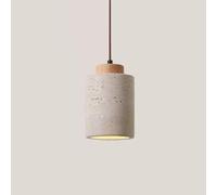 Ceiling American Natural Yellow Travertine Cylinder Hanging Light Fixture, E27 Mid-Century Ceiling Dining Room Table Chandelier Bedroom Cafe Bar Home Decoration