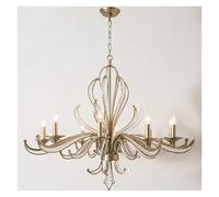 Ceiling American Retro Crystal Chandeliers French Creative Candle Led Lamp for Bedroom Living Room Study Pendant Lighting, Home décor