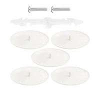 Ceiling Box Cover Plate - Conceals Disused Fixture Holes, Paintable Matte Low Profile Canopy, 13.8cm Diameter Round Plate + 5 Piece Multipack, Hard ABS Plastiic Blanking Discs Block Shield - For Basem