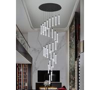 Ceiling Bubble Crystal LED Chandelier Dimmable 30 Fixture for High Ceiling Living Staircase Foyer Dining Room Flush Mount Pendant Light