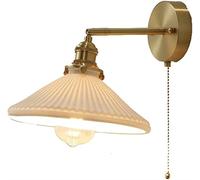 Ceiling Ceramics Shade Metal Light, Bedside Reading Lamp, Indoor Adjustable Antique Wall, Retro Rural Lighting Fixture, Suitable for Bedroom Bathroom Corridor Hotel Farmhouse Color : Style