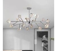 Ceiling Chandelier Chandeliers Dining Hanging Fixture Pendant Light Lamps for Living Room Indoor Lighting(Silver 12 Heads,Warm White)