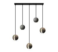 Ceiling Chandelier LED Concrete Pendant Light Minimalist Globe Cement Chandelier Home Decor Ceiling Lighting Fixture for Dining Living Room Bar Kitchen Island Bedroom Hanging Lamp (Co