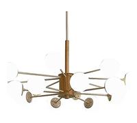 ceiling Chandelier Nordic Style Magic Beans Chandelier Romantic Elegant Wood Art Pendant Light Mid-Century Glass Globe Hanging Lamp Ceiling Lighting Fixture for Bedroom Living Room Kitchen Island (Col