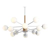 ceiling Chandelier Nordic Style Magic Beans Chandelier Romantic Elegant Wood Art Pendant Light Mid-Century Glass Globe Hanging Lamp Ceiling Lighting Fixture for Bedroom Living Room Kitchen Island (Col
