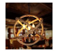 Ceiling Chandelier Retro Metal Pendant Lamp Hemp Rope Industrial Hanging Light Adjustable Chain Chandeliers Fixture Decor for Living Room Dining Room Restaurant Bar Cafe Farmhouse (Size : 50cm/19
