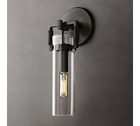 Ceiling Clear Glass Bracket Light Industrial Wall Lamp, Indoor Headboard Lighting Fixture E27 Sconces for Bedroom Bedside Restaurant Living Room Home Decoration (Color : Svart)