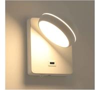 Ceiling, Creative Lamp with USB Charging Port and Switch, Adjustable Wall Indoor Decorative Lighting Fixtures for Living Room Bedroom Bedside, Warm Light White (Color