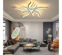 Ceiling Dimmable LED Ceiling with Remote Control Stylish Flower Chandelier for Bedroom Dining Table Living Room Kitchen Island 5 Lamp White Pendant Light