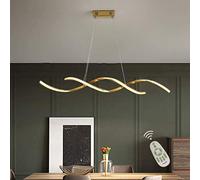 Ceiling Dimmable LED Pendant Lights with Remote Control Stylish Acrylic Chandelier for Dining Table Kitchen Island Living Room Bedroom Office and Hallway Golden Finish cm Length
