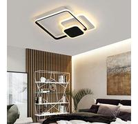 Ceiling Dimmable Remote Control Ceiling Light Fixture with Acrylic Shade Chandelier Living Dining Bedroom Flush Mount Square Lamp for Hallway Kitchen Lounge Lighting (Black * 42cm