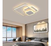 Ceiling Dimmable Square Ceiling Light Fixture with Remote Control Living Bedroom and Dining Room Acrylic Shade Chandelier for Hallway Kitchen Lounge Lighting White Flush Mount Lamp (