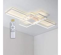 Ceiling Dimmable with Remote Control CCT Adjustable Warm to Cold 115W Built in LED Board Night Light Function for Bedroom Living Room Ceiling Lighting White 140x80x9cm