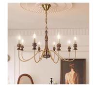 Ceiling Estilo Retro E14 Chandelier Gold Silver Black Metal Wood Dark Wood para Parlo