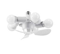 Ceiling Fan Light 12.5cm, E27 Screw Base Blower, with Remote Control Modern Ceiling Fan System, Quality Energy Efficient Design Build, Indoor Cooling Lighting Solution, for Bedroom Kitchen Living Room
