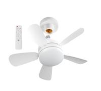 Ceiling Fan Lights - Remote Controlled Fixture, LED Socket System | Silent E27 Lighting Setup, Energy Saving Ceiling Unit With Kitchen, Living Room, Shop Garage Apartment Indoor Ventilation